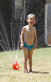 Cooling Down After His Golf Lesson